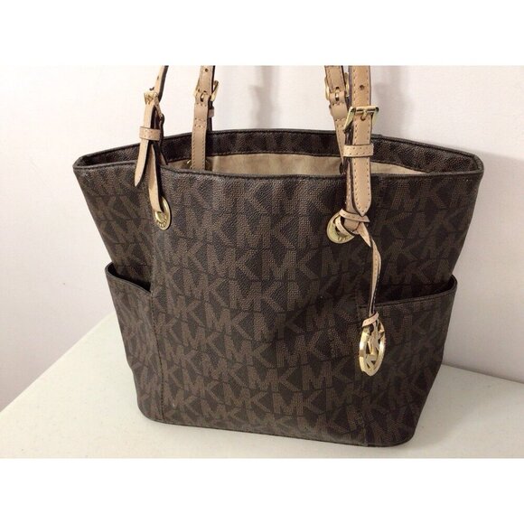 Michael Kors Leather Tote Bag Purse - Picture 2 of 12